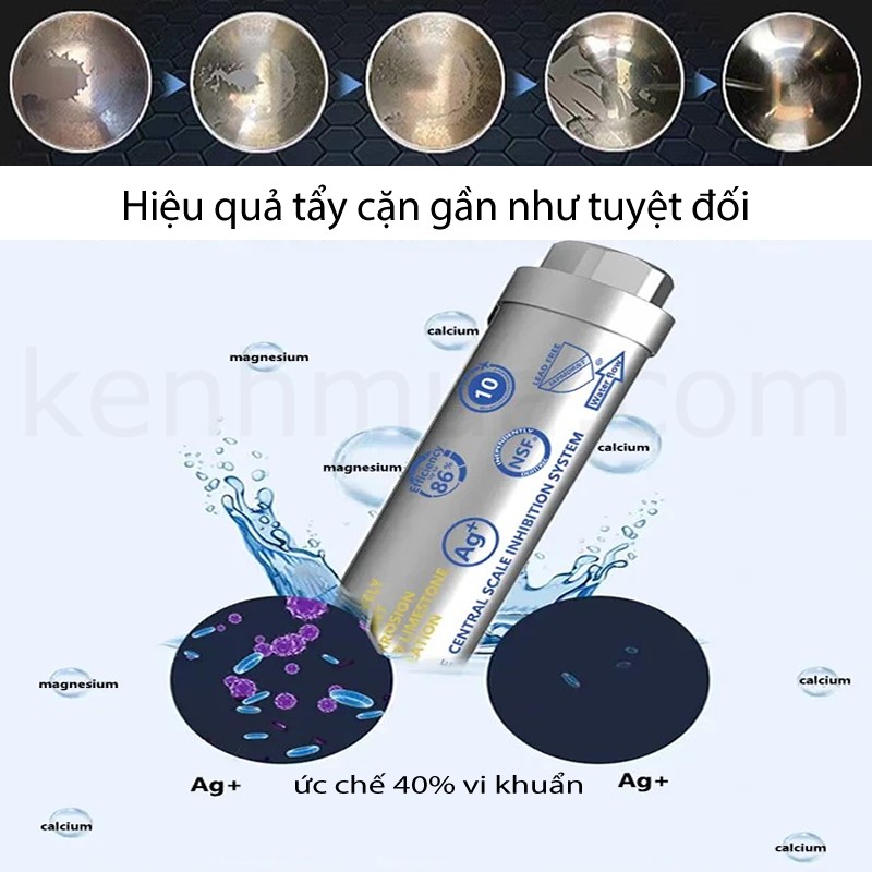 Tẩy cặn và hỗ trợ ức chế vi khuẩn